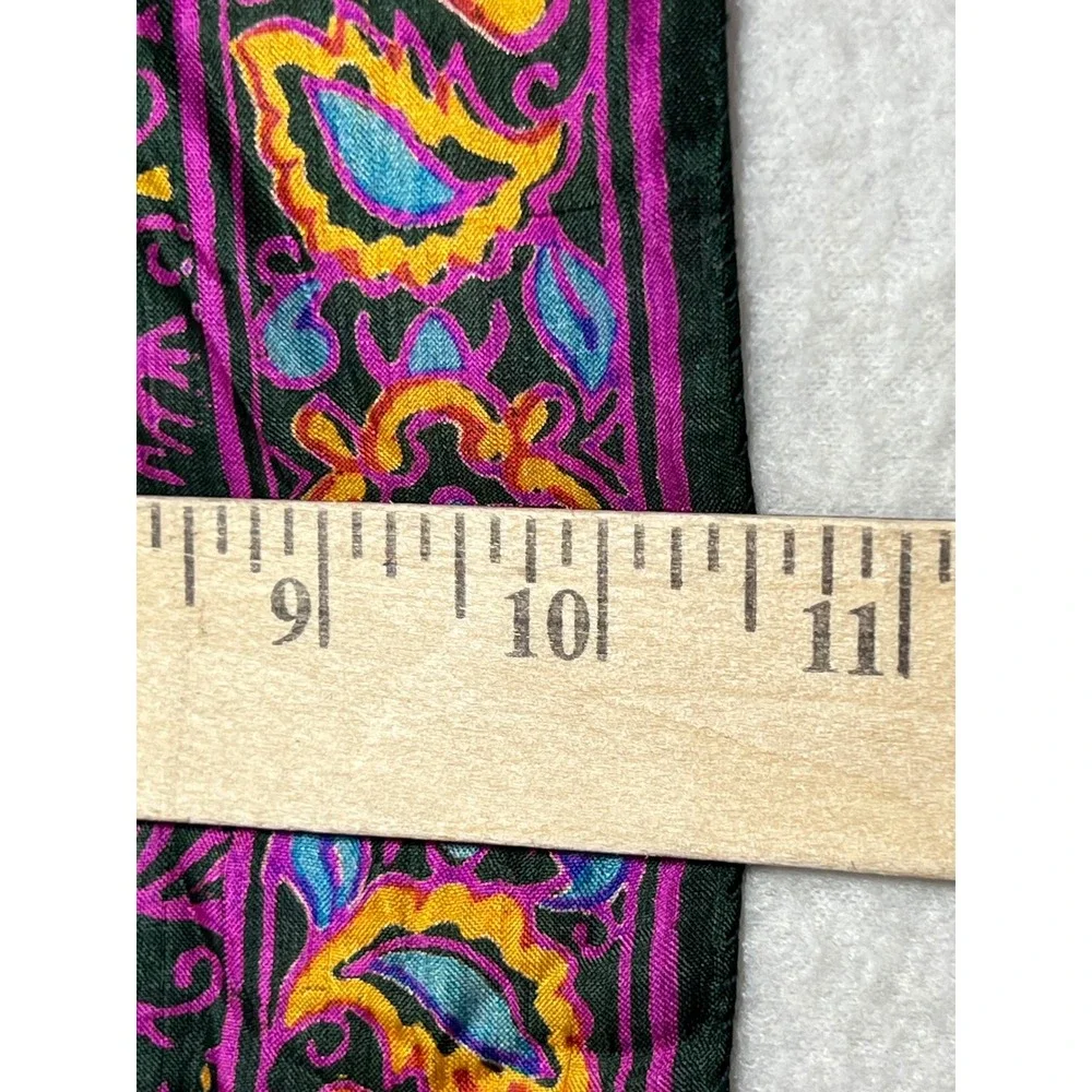 Unbranded Womens Scarf Psychedelic Fish Floral OS Green Magenta Boho Rectangular